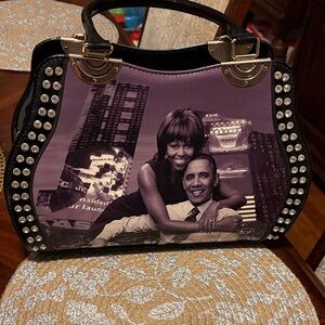Stylish Black and Purple Women's Handbag